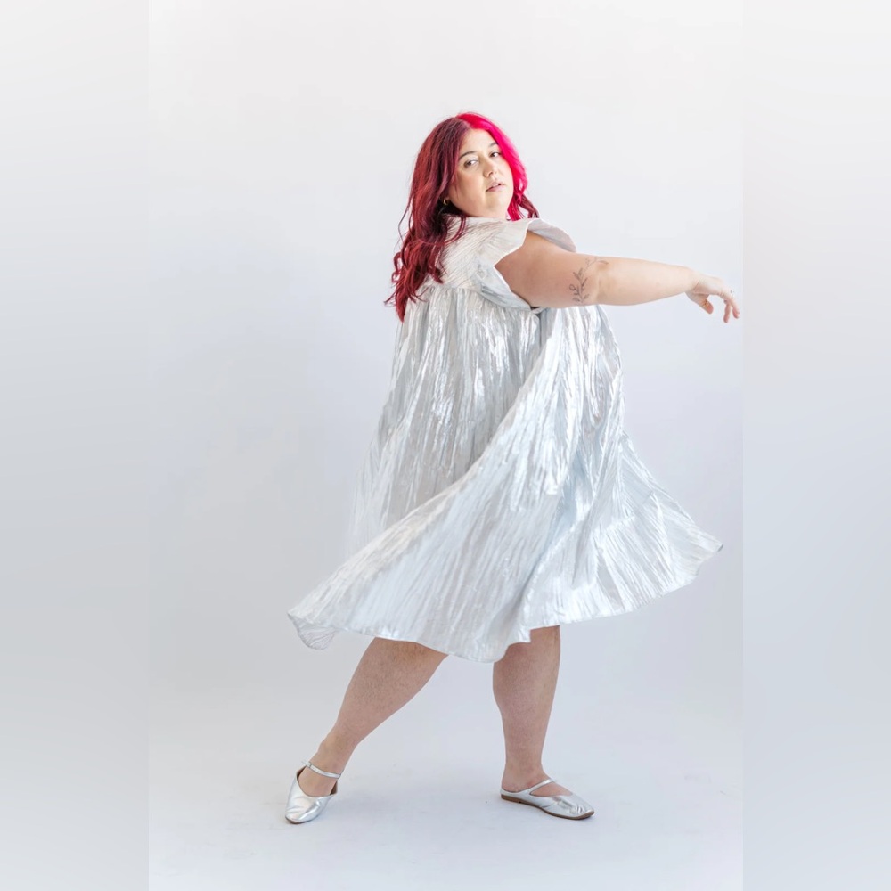 Nettle Studios Silver Metallic Mushroom Dress - Picture 3 of 5